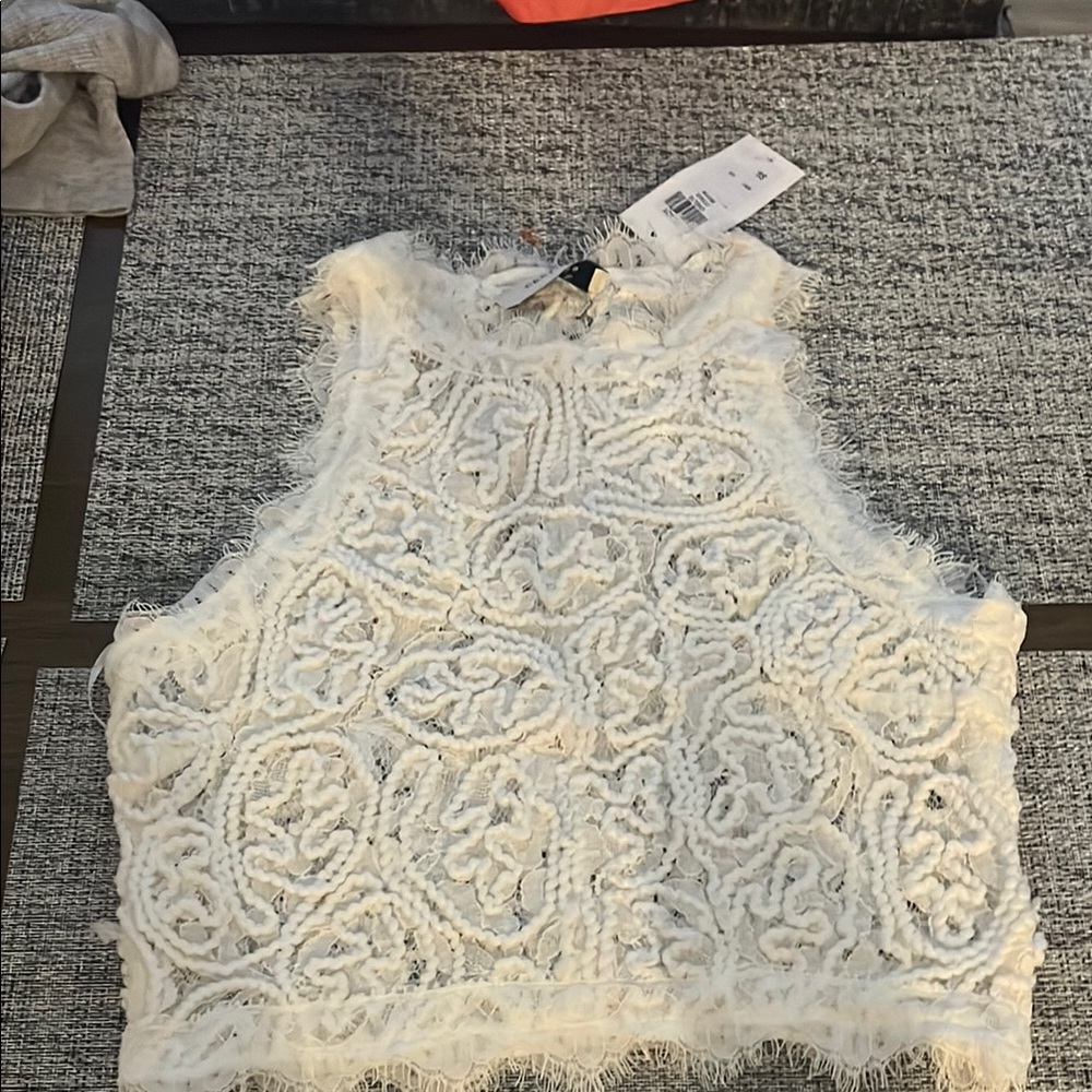 White Lace Sleeveless Top